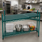 Thumbnail image #2 for Eagle Group QuadPlus QPF-2472VG-GL 72 x 24 in Louvered Green Antimicrobial Polymer Shelf Mat with Wire Frame Case of 2