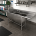 Thumbnail image #2 for Advance Tabco FC3M-2028-24RLX 3-Compartment Fabricated Sink with Left & Right 24-Inch Drainboards