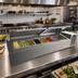 Thumbnail image #2 for Randell CR9074-290 74-Inch Countertop Refrigerated Condiment Rail with 8 Pan Capacity