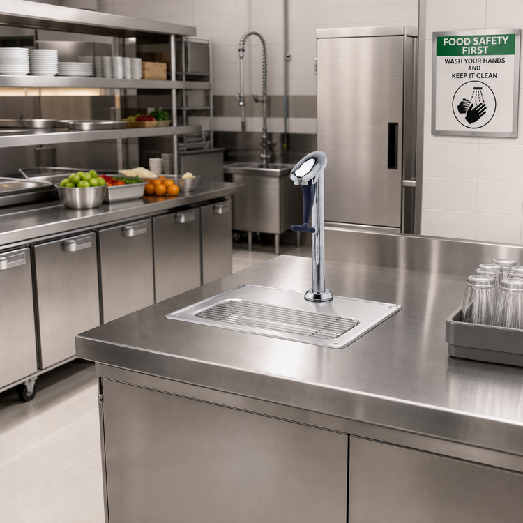 Product image #2 for Drop-In Water Station with 10-1/2 Inch Stainless Steel Drip Pan and Push-Back Glass Filler