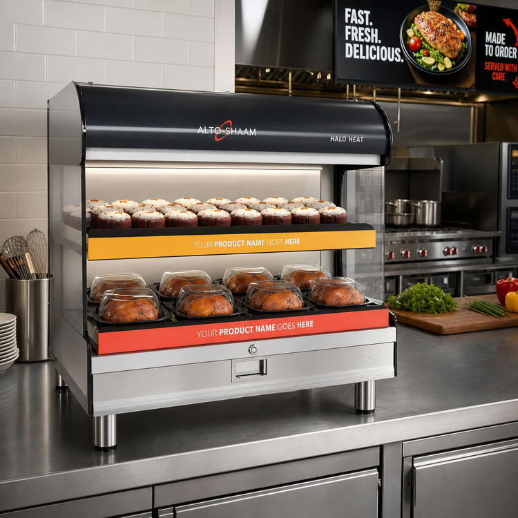 Product image #3 for Alto-Shaam Halo Heat 36 Inch Wide Countertop Self-Service Heated Shelf Merchandiser, 2 Shelves