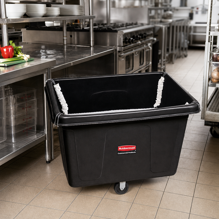 Product image #2 for Rubbermaid Commercial Spring Platform Truck, Mobile, 14 Cu. Ft., 500 Lb. Capacity, Black