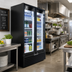 Thumbnail image #2 for Beverage-Air Marketeer Two-Section Reach-In Glass Door Refrigerated Merchandiser, Hinged Doors, 26.12 Cu. Ft.
