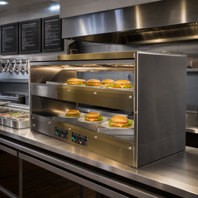 Product image #2 for BKI 2TSM-5024L 50-Inch 2-Shelf Countertop Pass-Through Sandwich Warmer