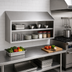 Thumbnail image #2 for Eagle Group 72-Inch Wall-Mounted Open Front Stainless Steel Wall Cabinet with Sloped Top and Fixed Shelf