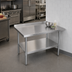 Thumbnail image #2 for John Boos Stallion 30-Inch x 30-Inch Corner Stainless Steel Work Table with 1-1/2-Inch Backsplash and Adjustable Undershelf