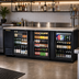 Thumbnail image #2 for True TBB-4G-HC-LD Three-Section Back Bar Cooler with 3 Locking Glass Doors and Left-Mounted Condensing Unit