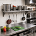 Thumbnail image #2 for Advance Tabco Wall-Mounted Stainless Steel Shelf with Pot Rack, 84 x 18 Inches