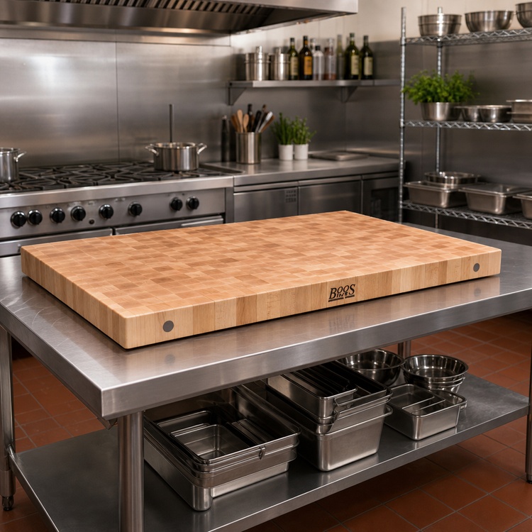 Product image #2 for Boos Block End Grain Northern Hard Rock Maple Island Countertop, 60 x 38 x 3 Inch, Cream Finish