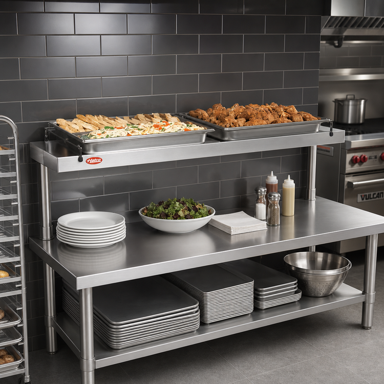 Product image #2 for Hatco Glo-Ray Free-Standing Heated Shelf, 66-Inch W x 7-3/4-Inch D, Stainless Steel Top