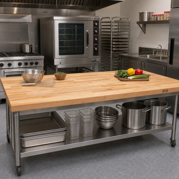 Product image #2 for John Boos Laminated Northern Hard Rock Maple Edge Grain Flat Work Table Top, 108 x 36 x 1-1/2 Inches