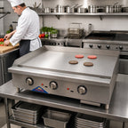 Thumbnail image #3 for Comstock-Castle CS-G72-TH 72-Inch Countertop Gas Griddle, 24.5-Inch Smooth Steel Plate, 1-Inch Thick, Thermostat and Safety Pilot Controls