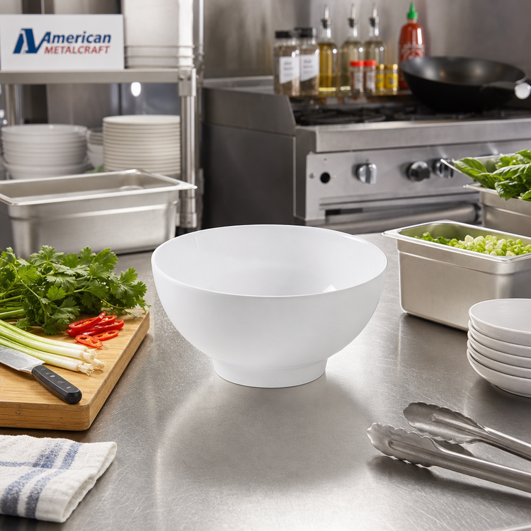 Product image #3 for American Metalcraft 30 oz Round White Melamine Noodle Bowl