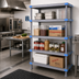 Thumbnail image #2 for Quantum Millenia 72 Inch Wide x 18 Inch Deep x 50 Inch High Polymer Shelving Unit with 4 Solid Shelves and Dunnage Stand, Gray