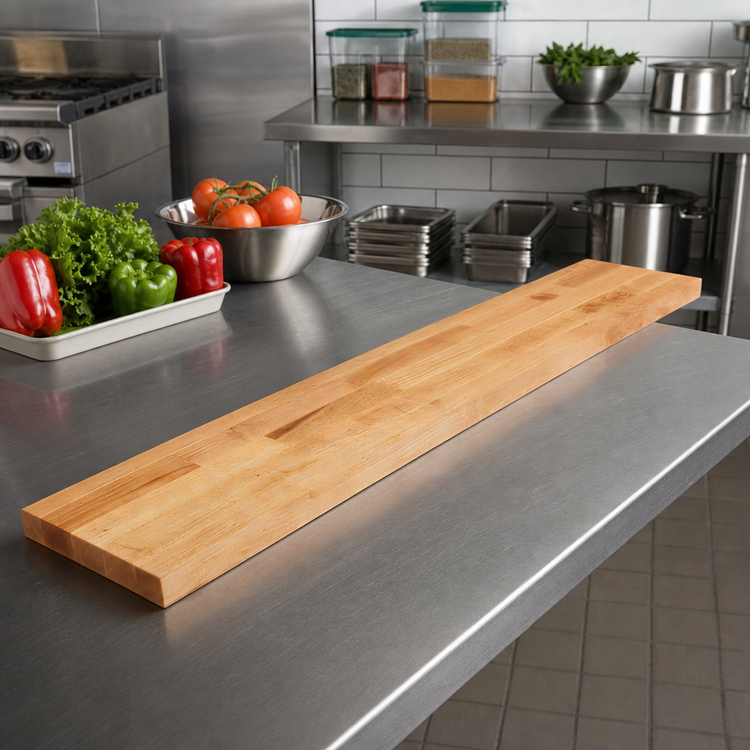 Product image #2 for John Boos Steam Table Cutting Board, 48 x 12 x 1-3/4 Inch, Edge Grain Northern Hard Rock Maple