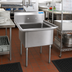 Thumbnail image #2 for BK Resources 1-Compartment Stainless Steel Sink with 15 x 15 x 14 Bowl and 9-Inch Backsplash