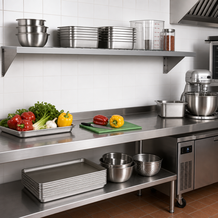 Product image #2 for Fermostock 64-Inch W x 18-Inch D Horizontal Vented Shelf with Removable Polymer Inserts