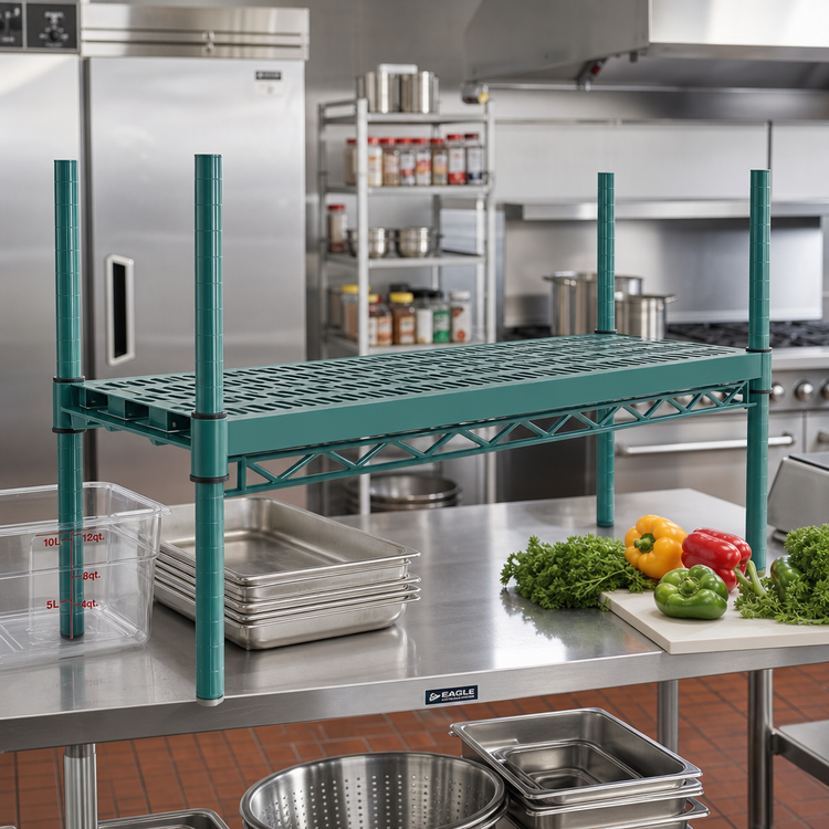 Product image #2 for Eagle Group QuadPlus 60 Inch x 18 Inch Vented Polymer Shelf Mat
