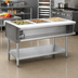 Thumbnail image #2 for Eagle Group 3-Pan Liquid Propane Water Bath Hot Food Table with Open Base and Cutting Board, 48 x 30-1/2 Inches
