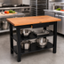 Thumbnail image #3 for John Boos Appalachian Red Oak Country Work Table, 60 x 25 Inch, 1-1/2 Inch Thick Edge-Grain Top, Painted Wood Base