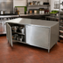 Thumbnail image #2 for BK Resources 72 x 36 Inch Dual-Access Stainless Steel Chef Table Cabinet Base with Locking Hinged Doors
