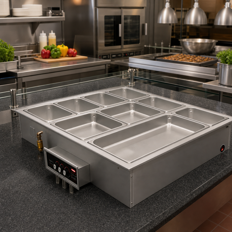 Product image #2 for Hatco HWBI43-3MA Drop-In Modular/Ganged Heated Well, 3-Pan, Manifold Drain & Auto-Fill