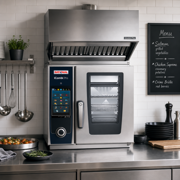 Product image #2 for RATIONAL iCombi Pro XS Electric Countertop Combi Oven with UltraVent Plus Recirculating Hood