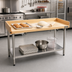 Thumbnail image #2 for Eagle Group 60 x 30 Inch Baker's Top Hardwood Work Table with Stainless Steel Undershelf and 4-Inch Splash