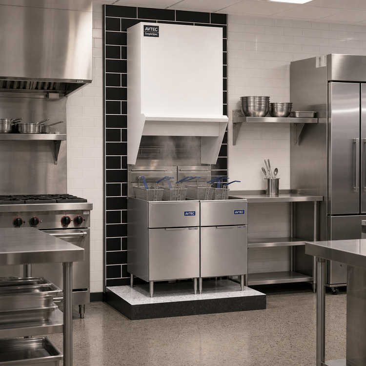 Product image #3 for Avtec SimpleSpec Type I Wall-Mount Exhaust-Only Fryer Hood for 2 x 20-Inch Fryers, 42-Inch Wide