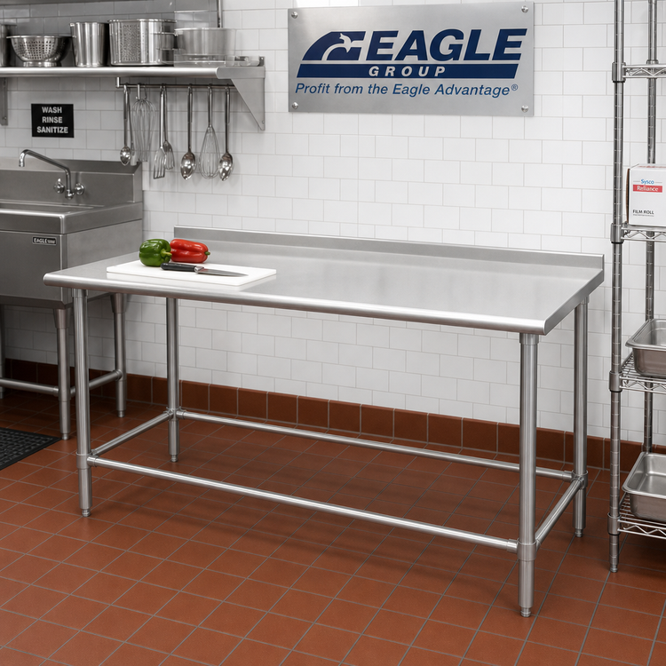 Product image #2 for Eagle Group BlendPort® Deluxe Series Stainless Steel Work Table with 1-1/2-Inch Rear Upturn, 60 x 24 Inches