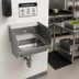 Thumbnail image #3 for BK Resources 14 x 10 Inch Wall-Mount Hand Sink with Side Splash, T-304 Stainless Steel