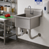 Thumbnail image #2 for Advance Tabco Wall-Mounted One-Station 14-Gauge 304 Stainless Steel Service Sink with Knee Valve and 8-Inch Deep Bowl