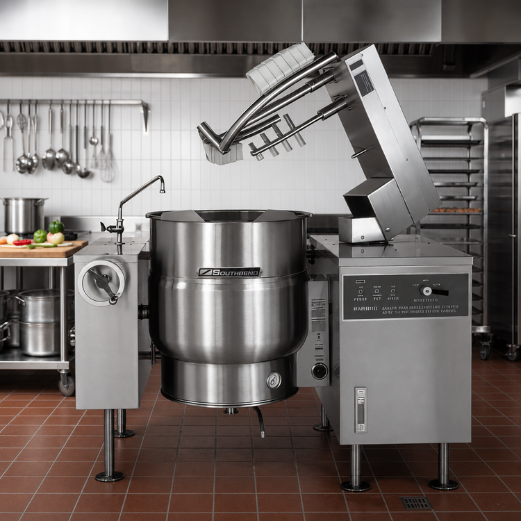 Product image #2 for Southbend Steam Electric 60-Gallon Tilting Steam Kettle Mixer, 2/3 Steam Jacket, Floor Model