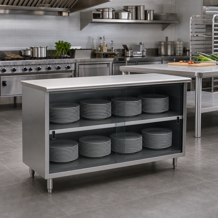 Product image #2 for Spec-Master 48-Inch Wide Plate Cabinet with Sliding Doors and Stainless Steel Top
