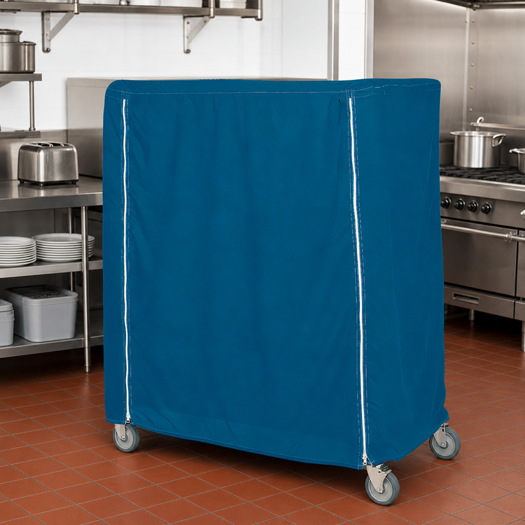 Product image #2 for Metro 60 x 21 x 54 Inch Mariner Blue Waterproof Cart Cover for Queen Mary & Banquet Carts