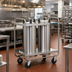 Thumbnail image #2 for Dinex Heated Mobile Plate Dispenser with Open Tubular Frame and Two Self-Elevating Tubes