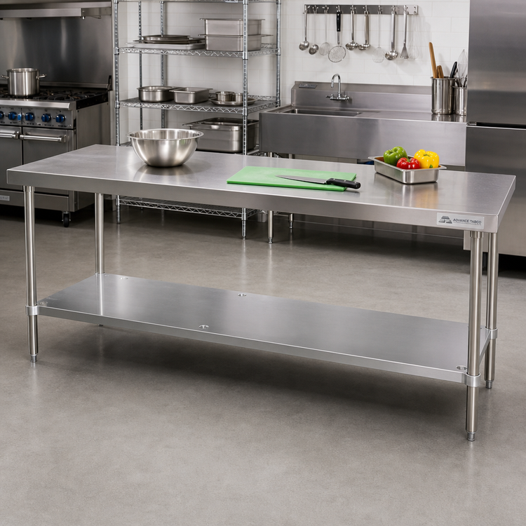 Product image #2 for Advance Tabco Stainless Steel Undershelf for 96 x 24 Inch Work Tables