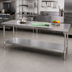 Thumbnail image #2 for Advance Tabco Stainless Steel Undershelf for 96 x 24 Inch Work Tables