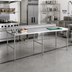 Thumbnail image #2 for Sapphire 120 in. x 30 in. 18-Gauge 430 Stainless Steel Work Table with 5 in. Backsplash, Open Base
