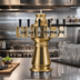 Thumbnail image #2 for Glastender Vienna Tower 5-Faucet Air-Cooled Countertop Draft Dispensing Tower, Polished Brass