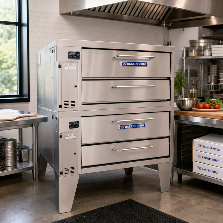 Product image #2 for Bakers Pride Super Deck Series Gas Double-Deck Pizza Deck Oven with 45 x 34.5 Inch Ceramic Bake Deck