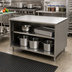 Thumbnail image #2 for BK Resources CST-2418 Open Front Chef Table Cabinet Base with 14 Gauge 304 Stainless Steel Top, 18 x 24 x 34-3/4 Inches