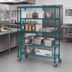 Thumbnail image #2 for Quantum 60-Inch Wide x 18-Inch Deep x 80-Inch High Mobile Wire Shelving Cart, 4-Shelf