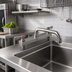 Thumbnail image #2 for BK Resources Evolution Deck-Mount Manual Faucet with 8-Inch Swing Spout, 8-Inch Centers