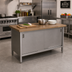 Thumbnail image #2 for John Boos 48-Inch x 24-Inch Wood Top Work Table with Sliding Doors and Stainless Steel Cabinet Base
