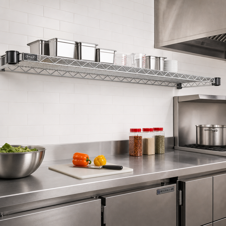 Product image #2 for Eagle Group QuadTruss Quad-Adjust Wire Shelf, 60 x 14 Inches, Stainless Steel Finish