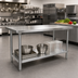 Thumbnail image #2 for Elite Series 48 x 30-Inch 430 Stainless Steel Work Table with Galvanized Undershelf