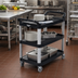 Thumbnail image #2 for Vollrath Black 3-Shelf Polypropylene Multi-Purpose Bus Cart, 300 lb Capacity