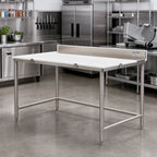 Thumbnail image #2 for Eagle Group BT24120S 120-Inch Poly Top Boning Table with Stainless Steel Base and 4-Inch Removable Backsplash