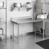 Thumbnail image #2 for Eagle Group 30 x 30 Inch Straight Clean Dishtable, Left-to-Right, 16/430 Stainless Steel Top, 8-Inch Backsplash